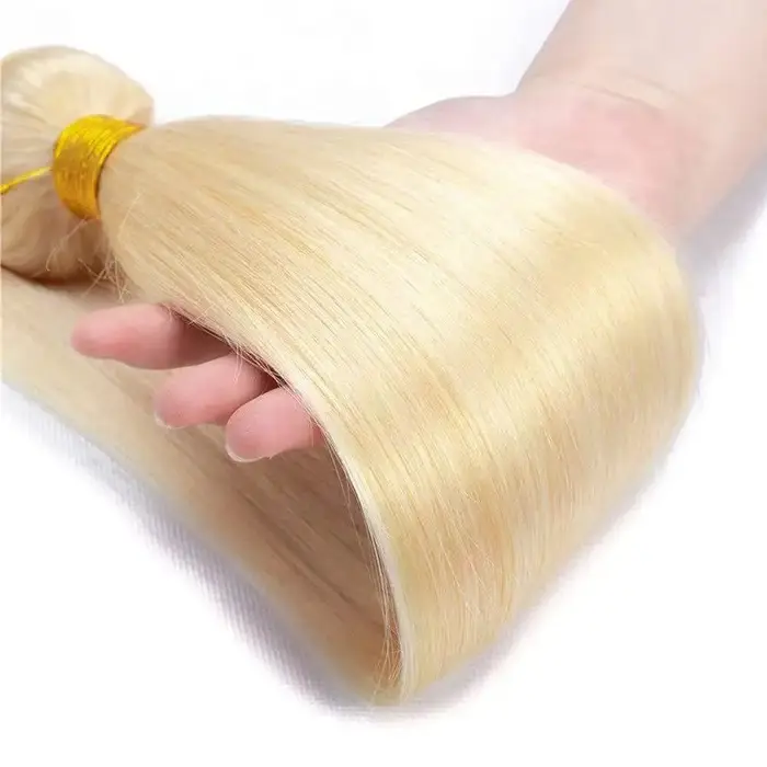 Cheveux humains blonds 3 paquets