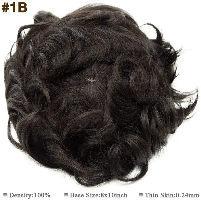 S-noilite-Perruque de Cheveux Naturels pour Homme