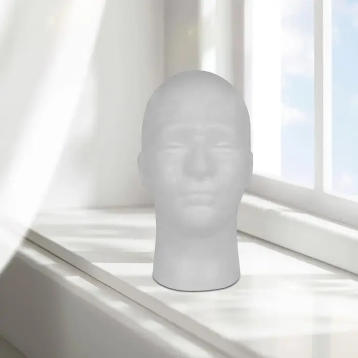 Tête de perruque en polystyrène pour hommes