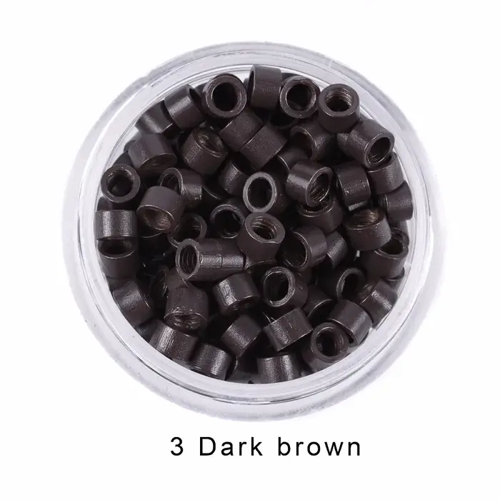 1000 pièces 4.0mm Extension de cheveux Microringe Micro maillons anneaux perles liens avec vis filet
