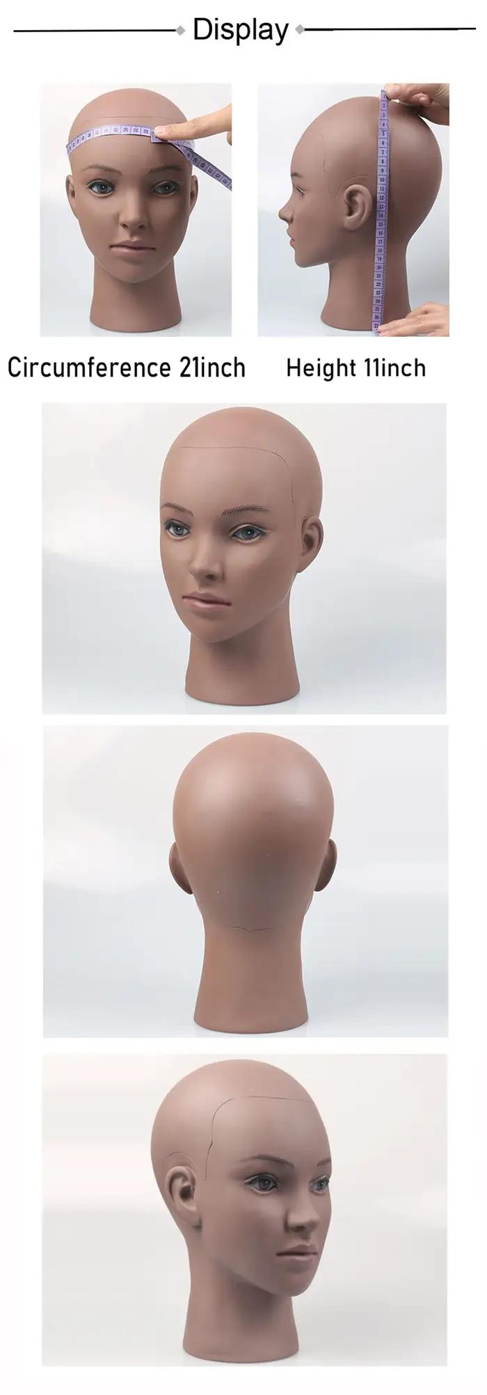 Tête de Mannequin chauve femme cosmétologie professionnelle maquillage du visage