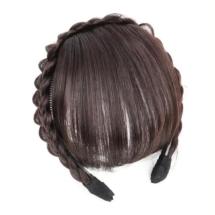 Nouveaux accessoires pour cheveux bandeau synthétique frange à Air perruques avec tresses résistance à la chaleur pince
