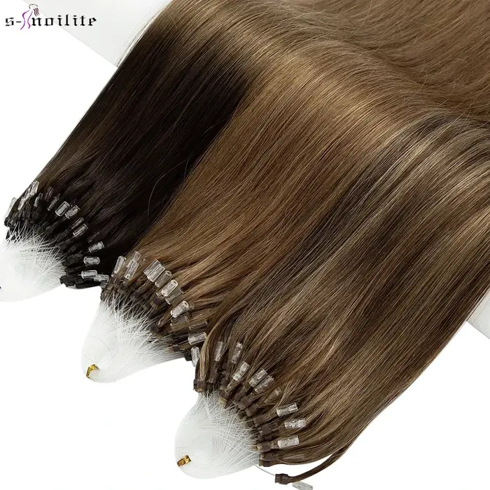 S-noilite 0.5g Micro boucle Extensions de cheveux humains extrémité saine