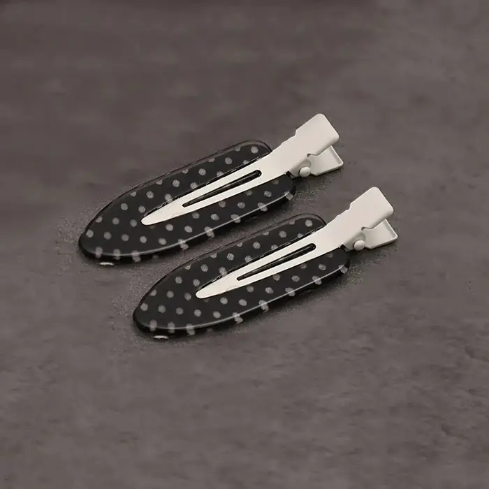 Pinces à cheveux en acrylique à pois noirs et blancs, minimalistes, maintien sûr, adaptées à un usag
