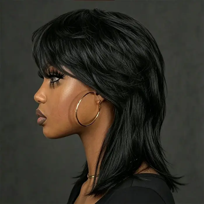 Perruque Mullet en cheveux humains