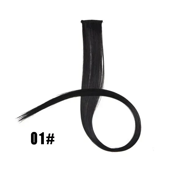 Extensions capillaires synthétiques à clipser de 22 pouces, postiches longues et lisses colorées pou
