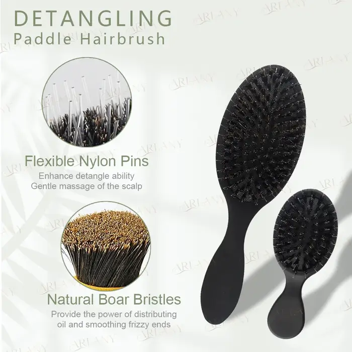 ARLANY mat poils de sanglier Extension de cheveux brosse Kit Nylon dents