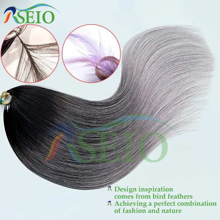 RESIO Extensions de cheveux en plumes lisses 100%