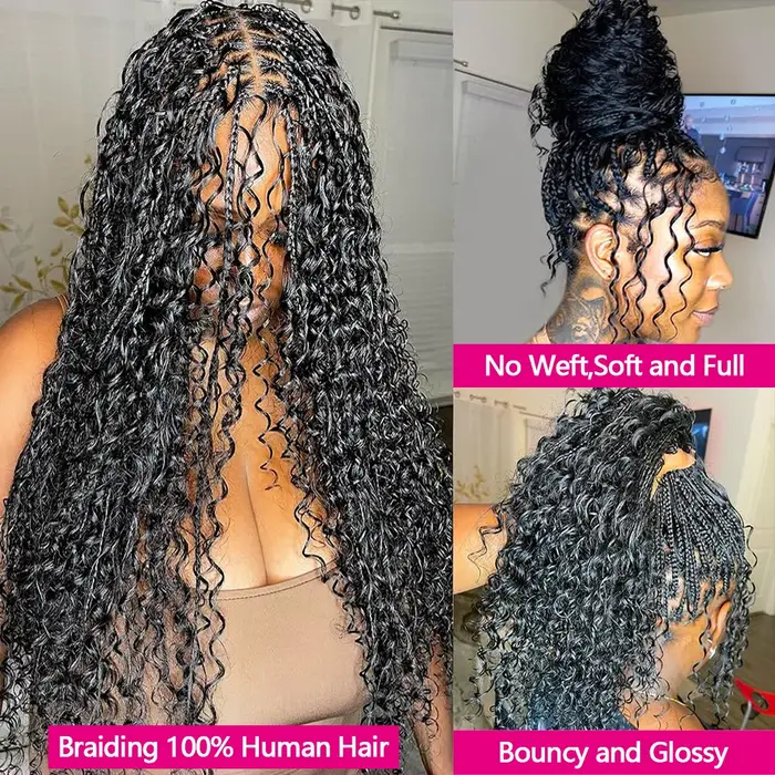 Tressage en vrac cheveux 100% cheveux humains vague profonde sans trame cheveux humains paquets Micr