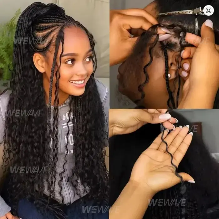 Cheveux humains bouclés crépus pré-bouclés style plume pour femmes