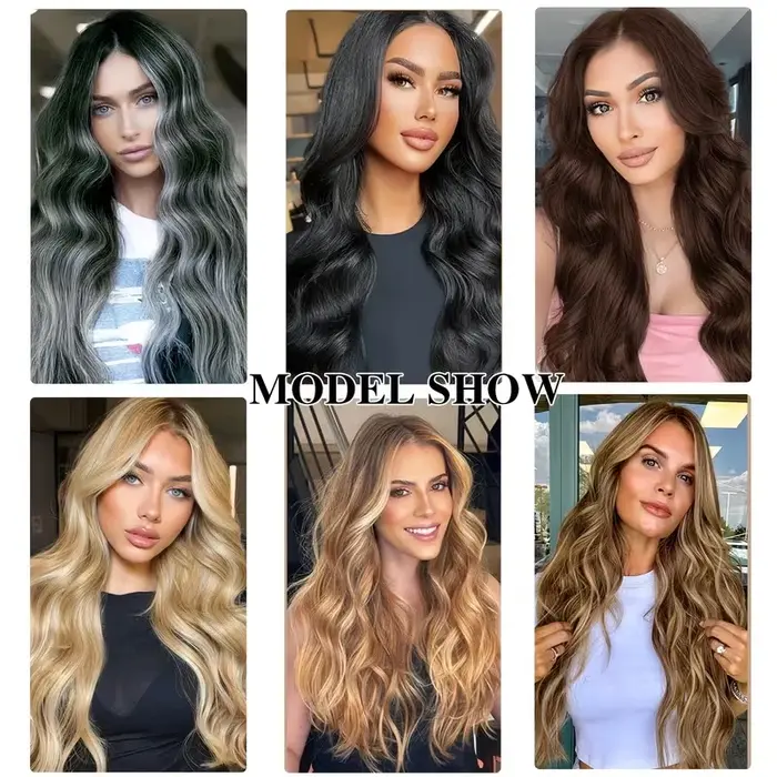 Extensions de cheveux synthétiques bouclés longs de 22 pouces
