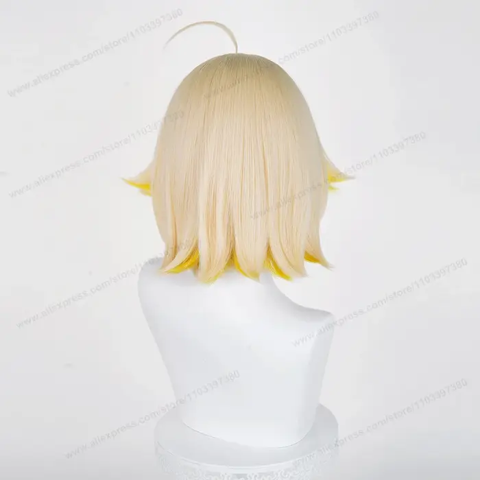 Elegg – perruque de Cosplay synthétique courte dorée de 34cm pour femmes