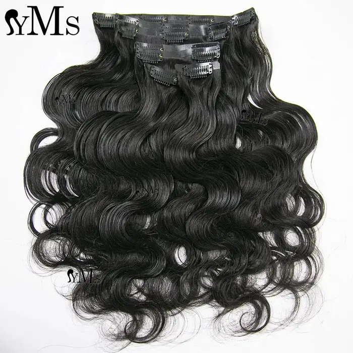 Clip de bord Invisible dans les Extensions de cheveux vague de corps YMS