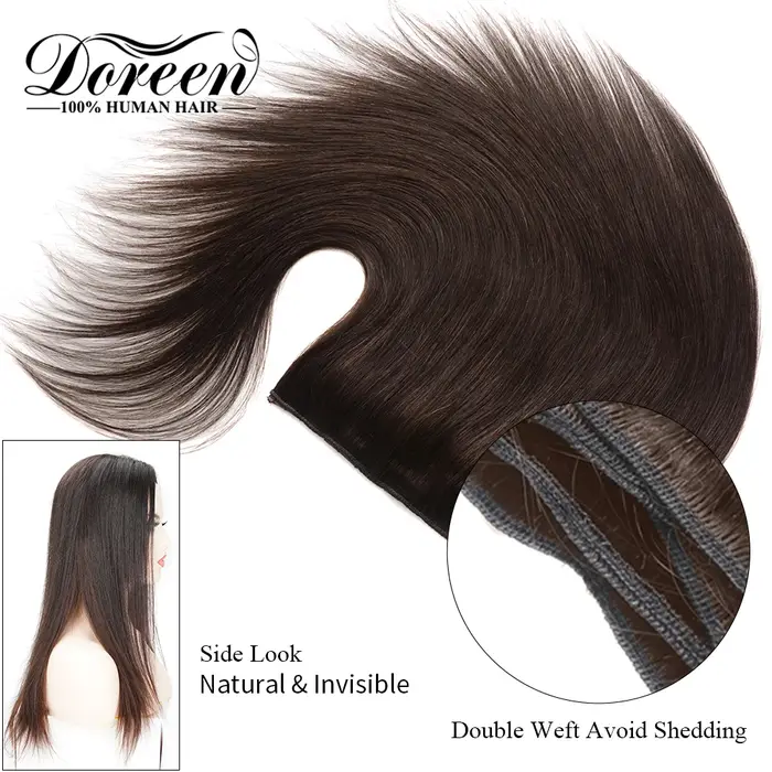 Doreen 100g 120g cheveux européens fabriqués à la Machine Remy pince en une seule pièce Extensions