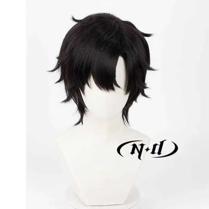 ND Cheng Xiaoshi Cosplay Perruques pour Anime Comic Con, Link Click Charles, Cheveux Bouclés, Noir,