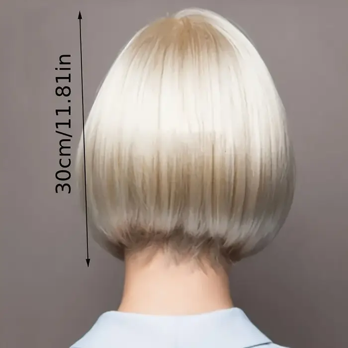 Perruque synthétique blanche en fibre chimique pour femmes