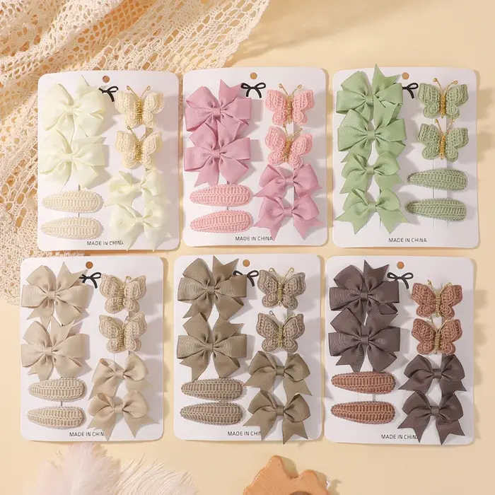 Pinces à cheveux papillon mignonnes faites à la main et ensemble de clips BB pour bébés filles