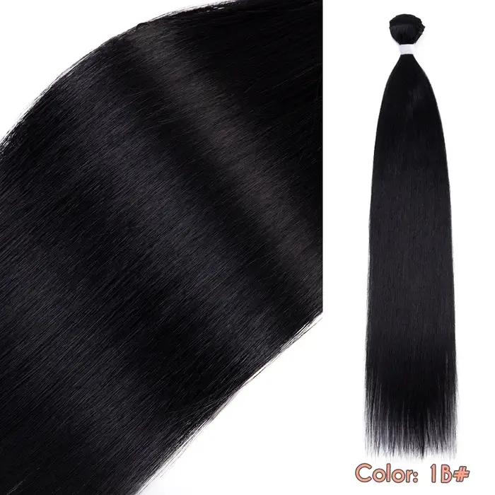 Mèches synthétiques Yaki lisses pour Salon de coiffure, Extensions de cheveux naturels, fausses Fibe