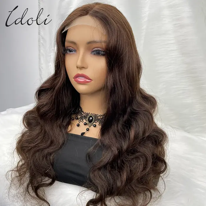 Perruque Lace Frontale Idoli 13x6 Ondulée Chocolat Brun