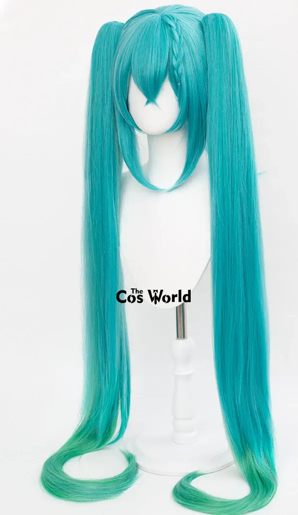 Perruque de cosplay d'anime Miku 2023 Racing, 120 cm/47 pouces, longue et droite, pour Halloween, en fibre synthétique résistante à la chaleur + bonnet de perruque