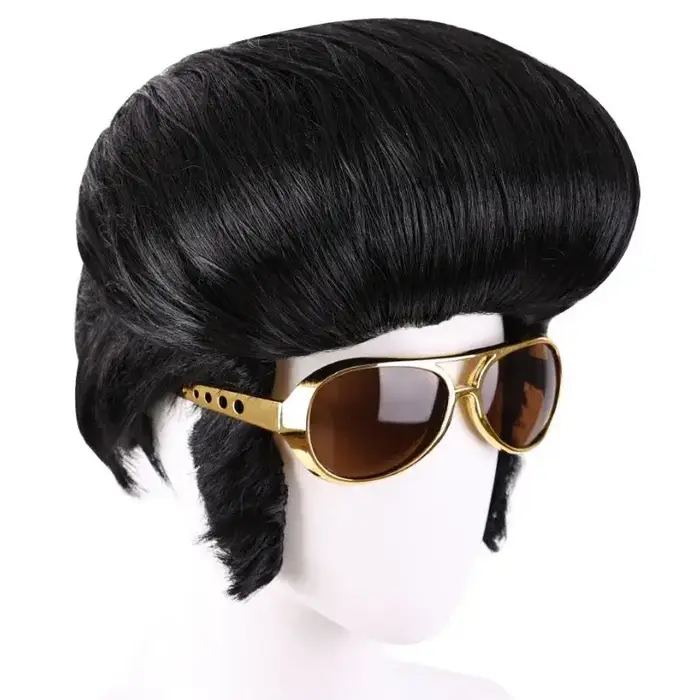 Elvis Presley perruque lunettes hommes chanteurs de Rock Aron
