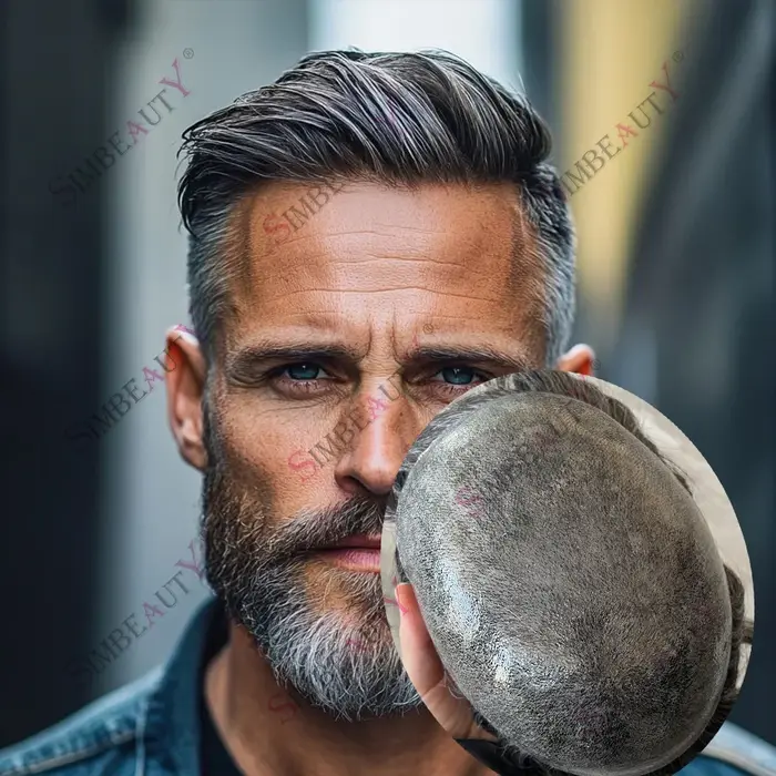 Perruques pour hommes en micro-peau fine, brun, gris, noir 1B30 1B40 1B50, les moins chères, super d