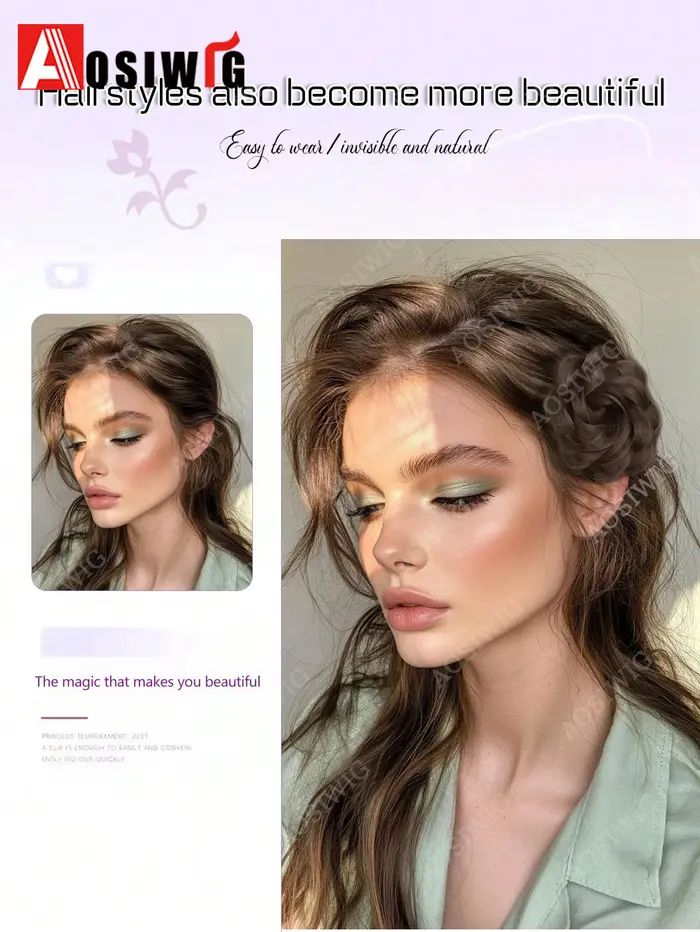 Chignon tressé synthétique blond à clipser en forme de rose