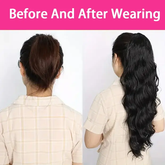 Vague de corps cheveux humains cordon queue de cheval Extensions Remy 100%