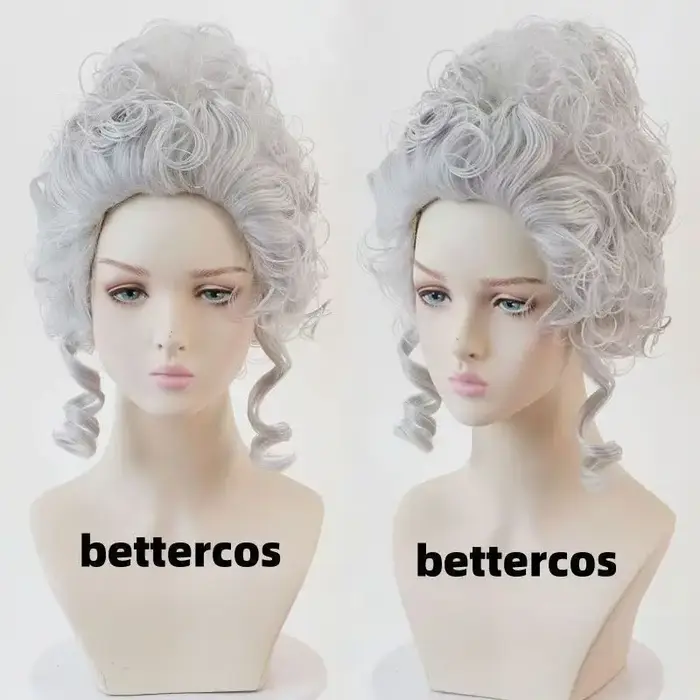 Perruque Cosplay Marie Antoinette perruque synthétique courte bouclée Anime Coser fille mignonne fibre résistante à la chaleur perruque de haute qualité utilisation Halloween