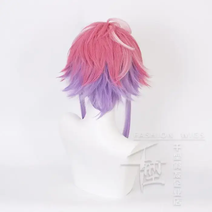 Perruque de Cosplay synthétique rose et violette