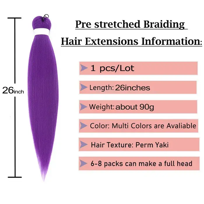 Extensions de cheveux synthétiques pour tresses
