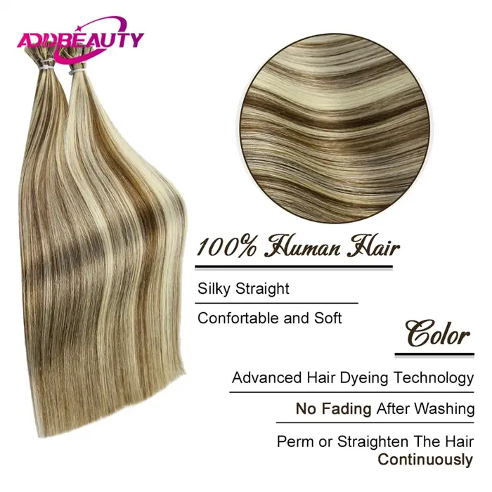 Addbeauty-Extensions de Cheveux Lisses à Pointe Plate