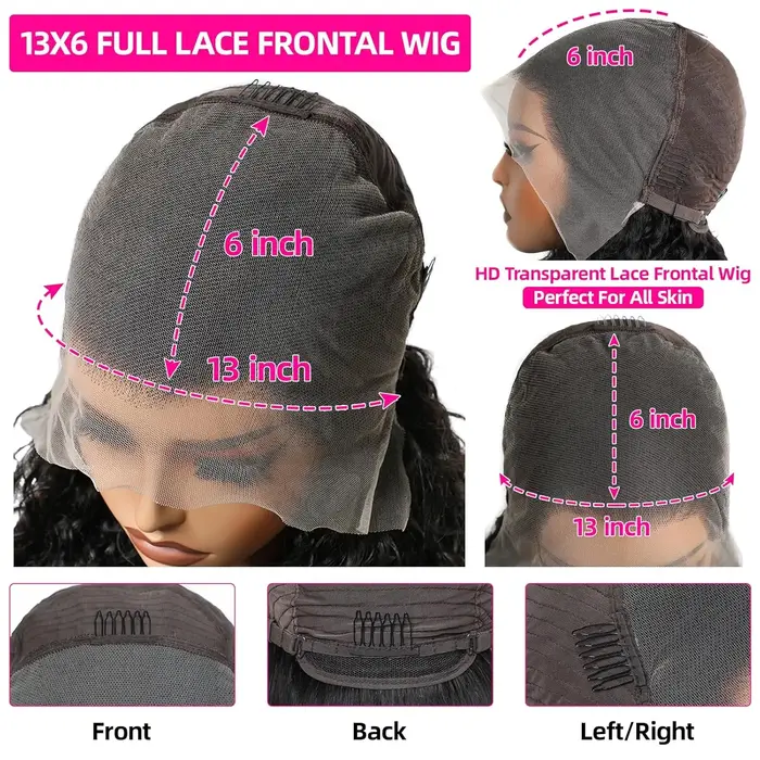 Lemoda 13x6 pleine dentelle frontale perruque 200% densité droite dentelle avant perruques cheveux h