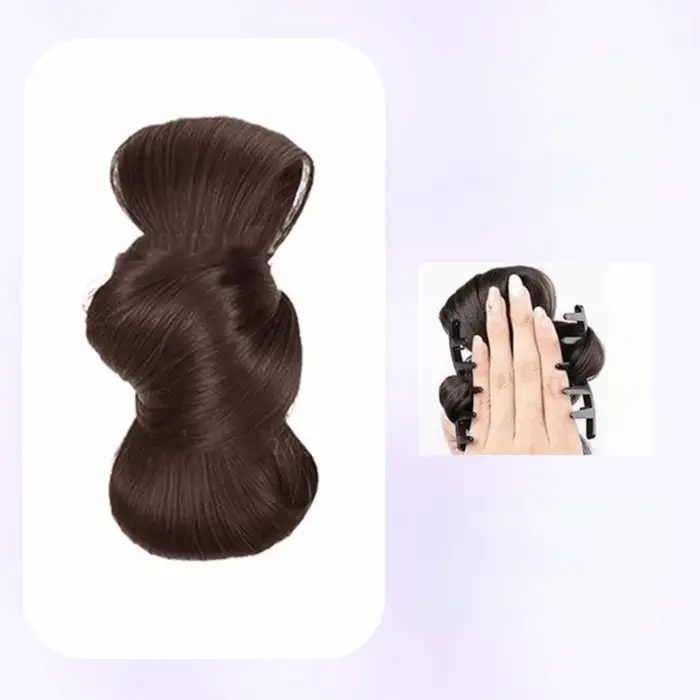 Perruque chignon synthétique élégante, Texture moelleuse, aspect naturel, Extension queue de cheval,