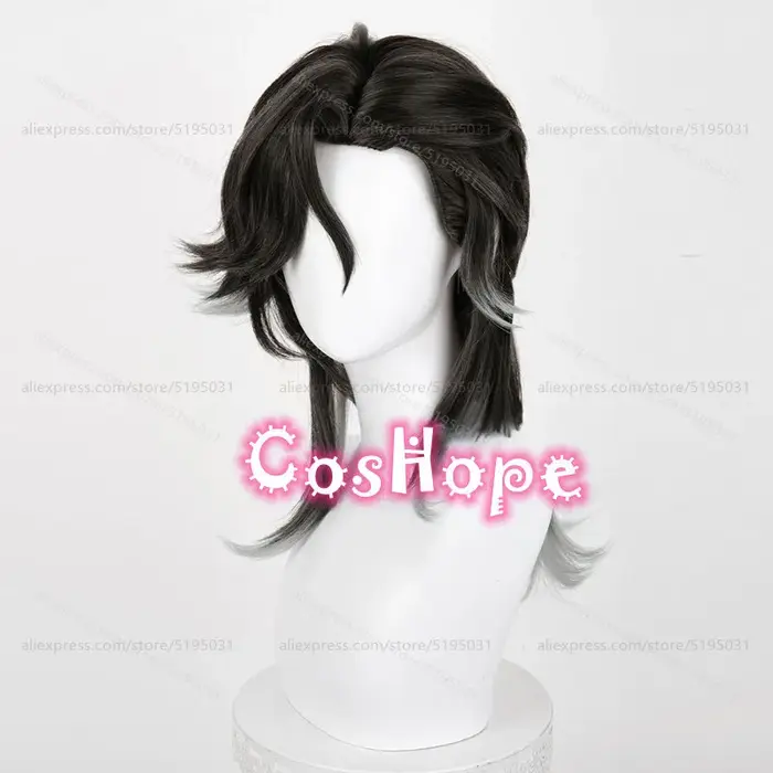 IDV Knight Richard Sterling Cosplay perruque 50 cm courte gris noir mixte