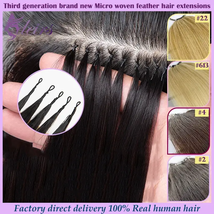 ADEIRS nouvelles extensions de cheveux en plumes 100%