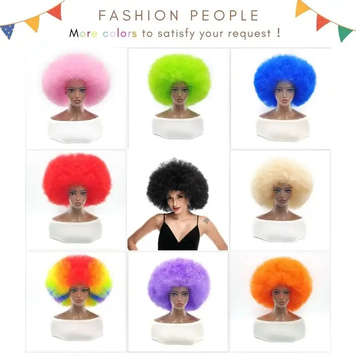 Perruques synthétiques Afro bouclées des années 70 pour femmes noires