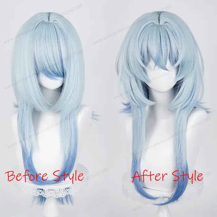 The Shorekeeper Cosplay perruque cheveux synthétiques 74 cm cheveux longs bleu dégradé femmes cheveux résistants à la chaleur perruques de haute qualité