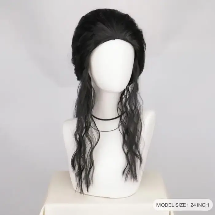 Perruque synthétique noire pour homme