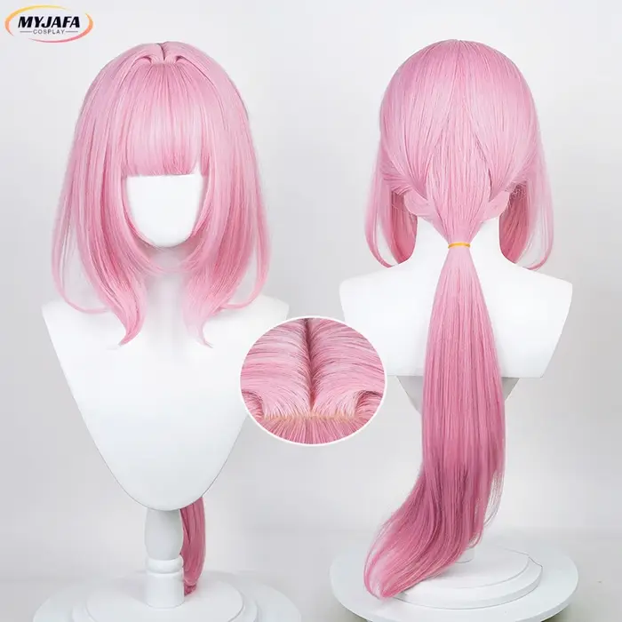Perruque Cosplay Anime Impact 3 Elysia avec Frange