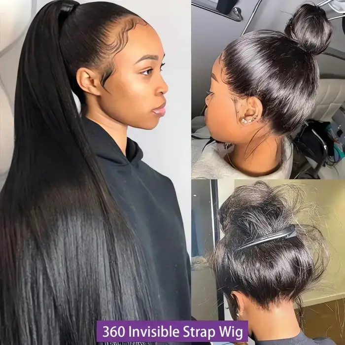 Perruque frontale sans colle en dentelle complète HD 360, cheveux humains, densité 200, 30 pouces, a