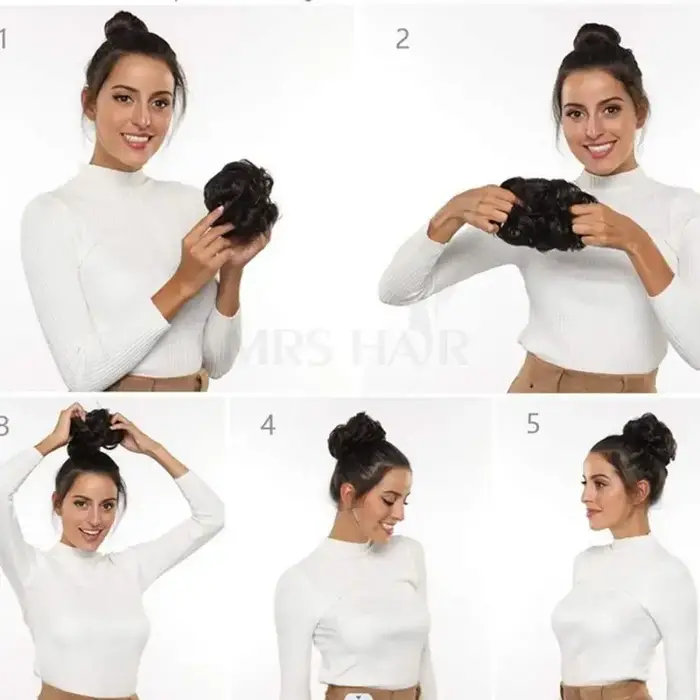 Chignon cheveux humains cordon
