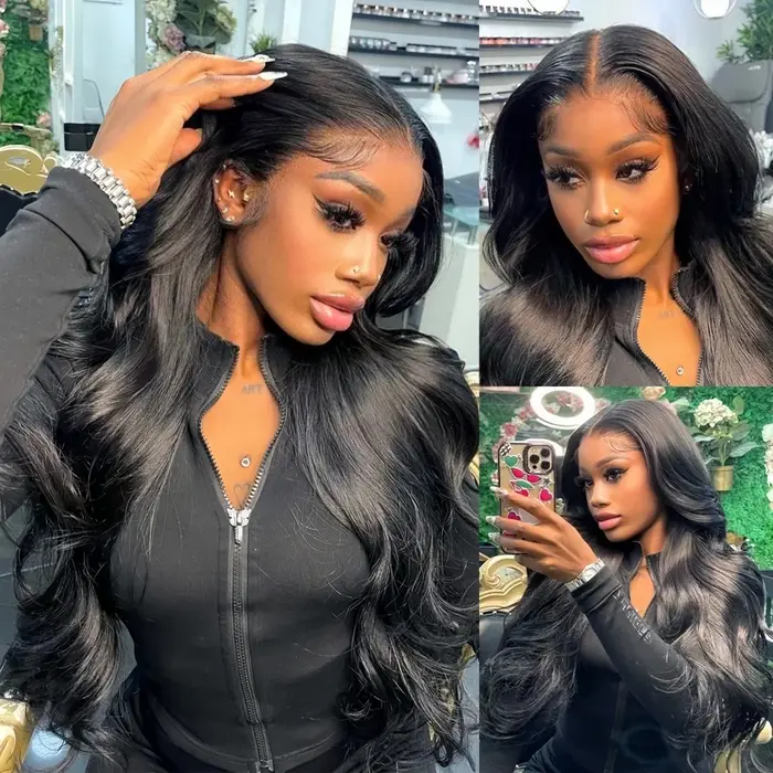 Perruques Full Lace 360, Perruque Cheveux Humains Body Wave, Perruque Frontale HD Lace 13x4 13x6 Loo