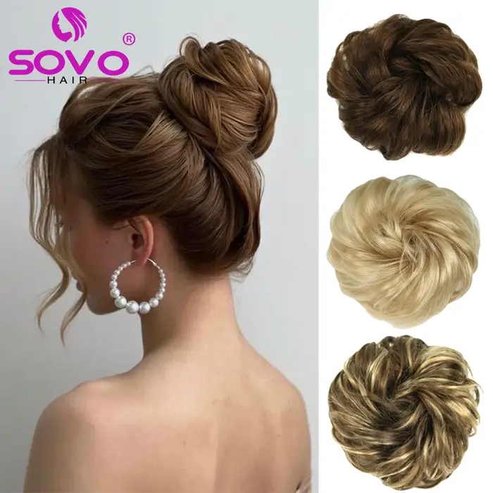 100% cheveux humains chignon vrais