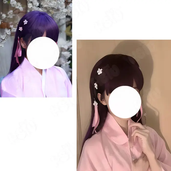 Saimori-Perruque Cosplay en Fibre Synthétique Ultraviolette