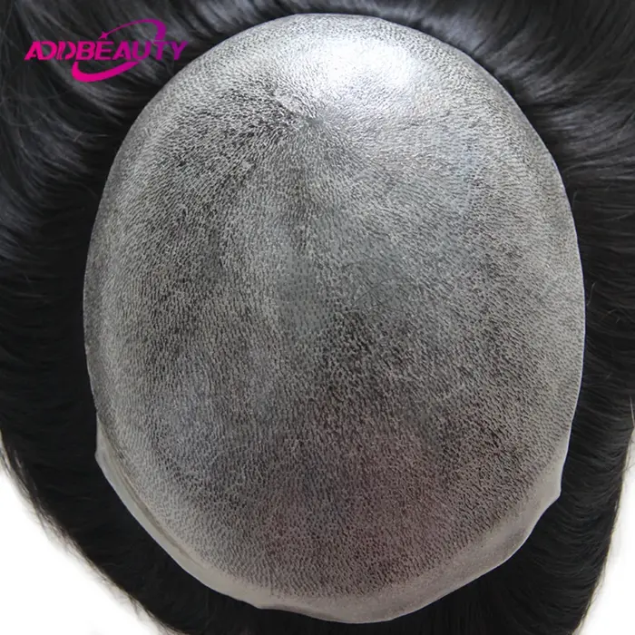 Perruques de cheveux humains droites pour femmes toupet complet en polyuréthane 100% vrais