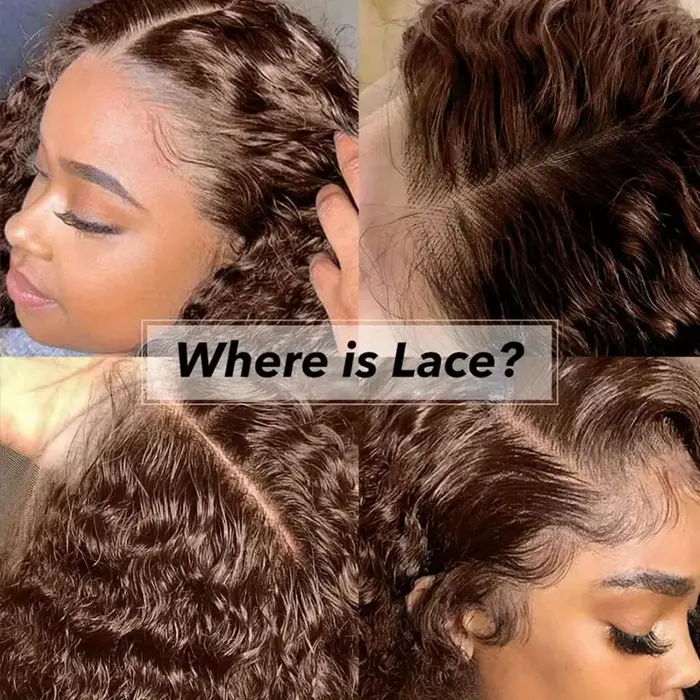Elegant Chocolate Brown Curly Wave HD Lace Front Wig 13x4 13x6 Water Wave HD Lace Frontal Human Hair