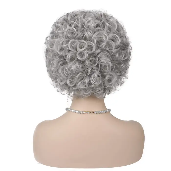 JOPearl-Perruque Cosplay Synthétique Grise pour Femme
