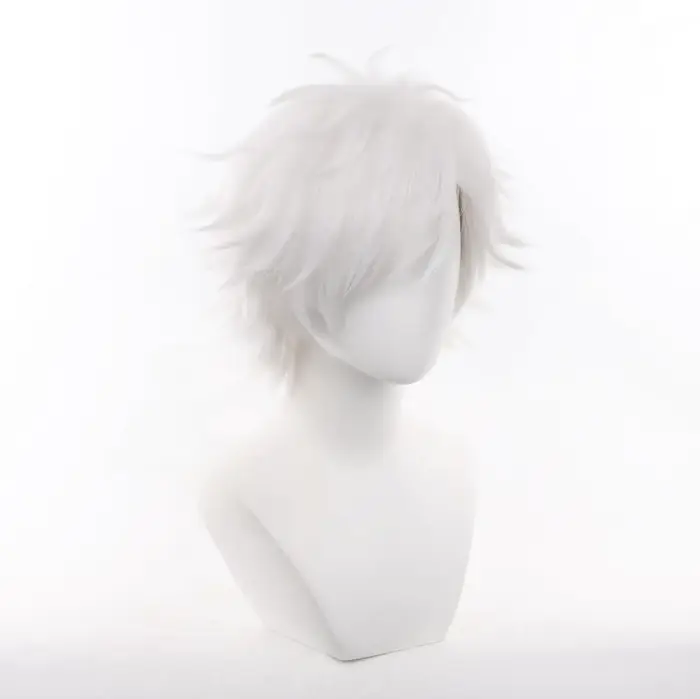 Perruque Qifrey blanche pour adulte unisexe, accessoire de costume pour fête, Halloween, Noël, cosplay