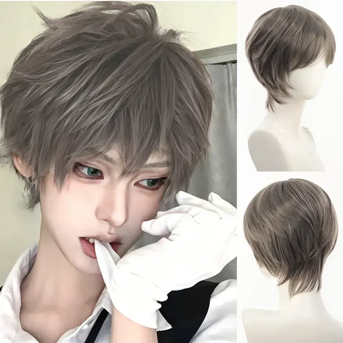 Perruque synthétique anime pour coiffure droite